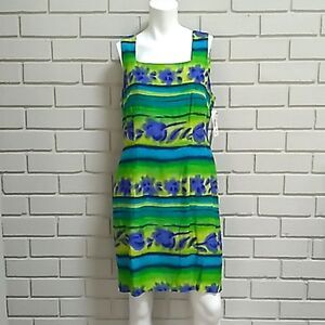 S.L. Fashions Vibrant Multi Colored Dress. Size 12 NWT
